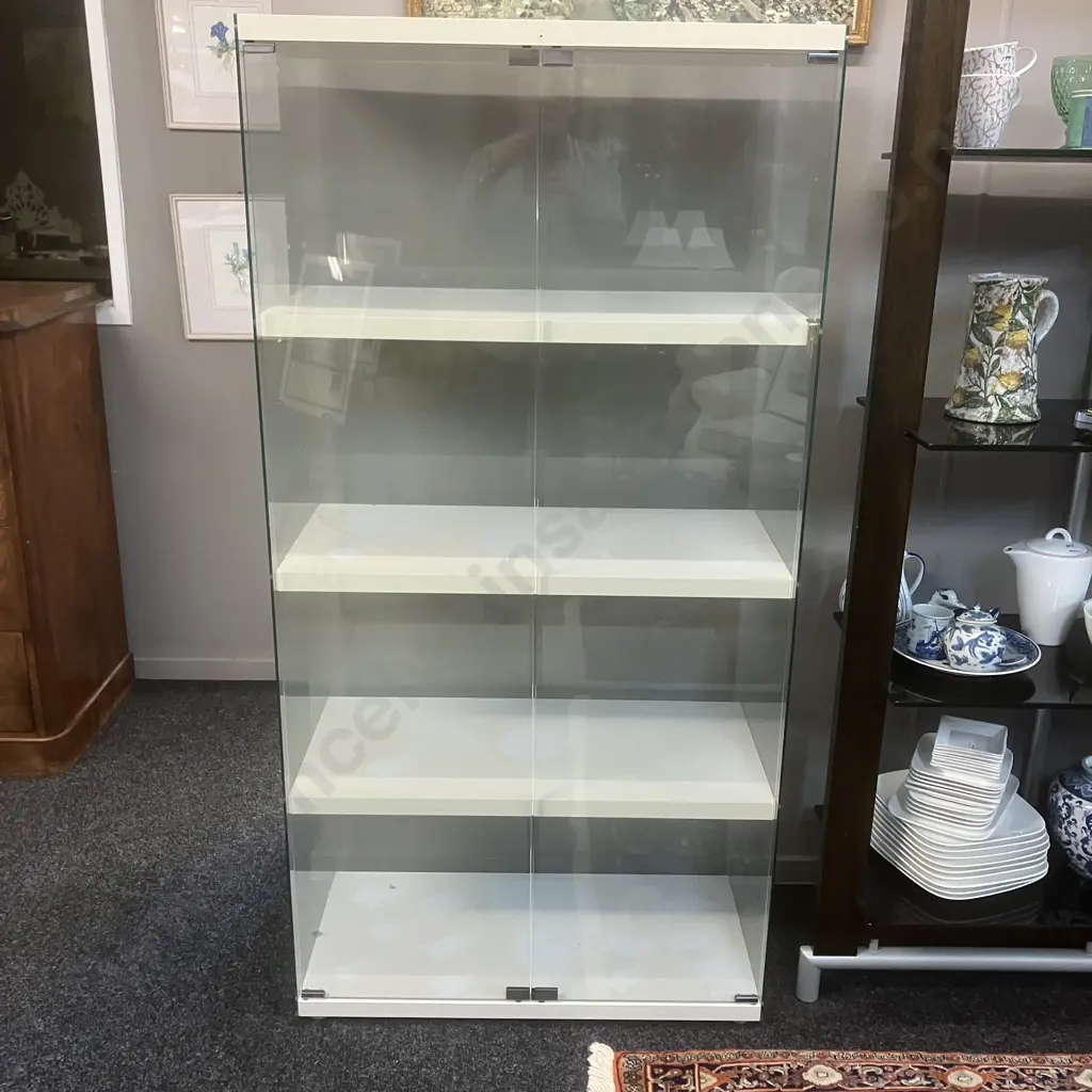 Glass Double Door Display Cabinet. H162 W81 D39.5cm Image 1++