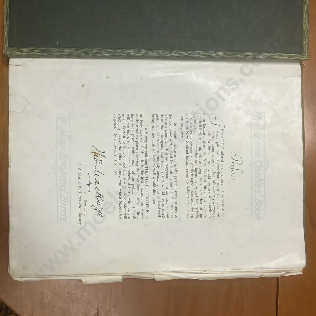 The "Three Castles" Book of New Zealand Birds, 1920 First Edition Hardback Binder, Coulls Somerville Wilkie Dunedin Image 1++