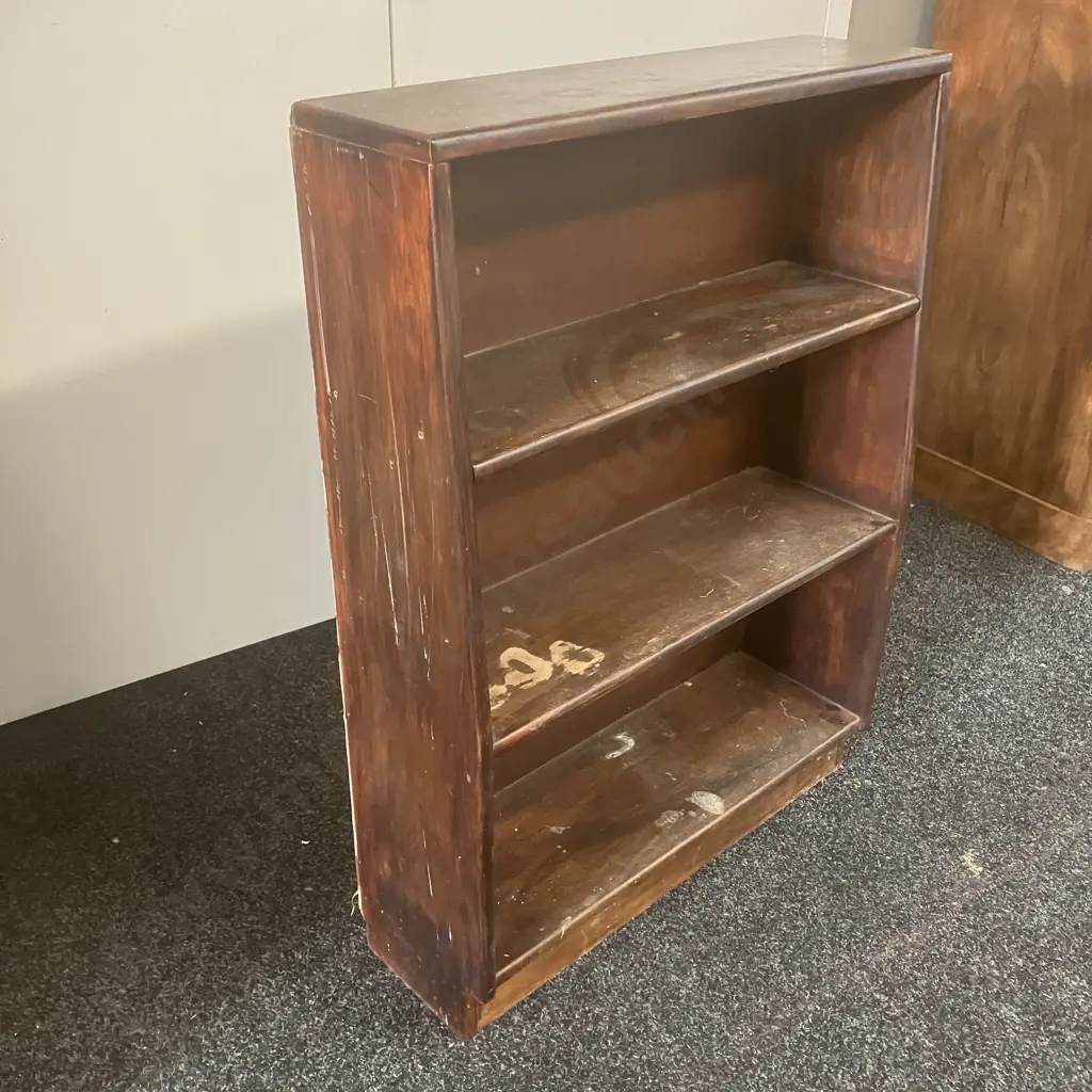 Vintage 3 Shelf Bookcase. H93 W68 D18 - 23cm Image 1++