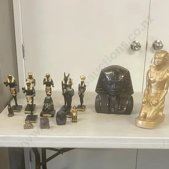 Egyptian Figurines, Concrete Ornament Etc