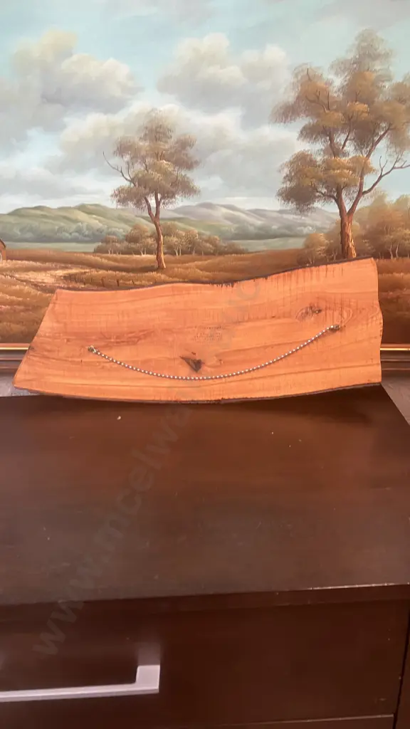 Weather Station Mounted On Timber. H20 W57 D5.5cm Image 1++