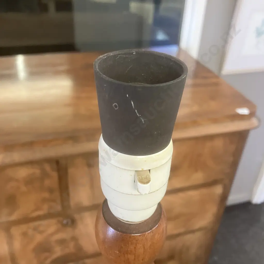 Wooden Side Table With Lamp Painted (Plug Cut Off) H148cm Image 1++