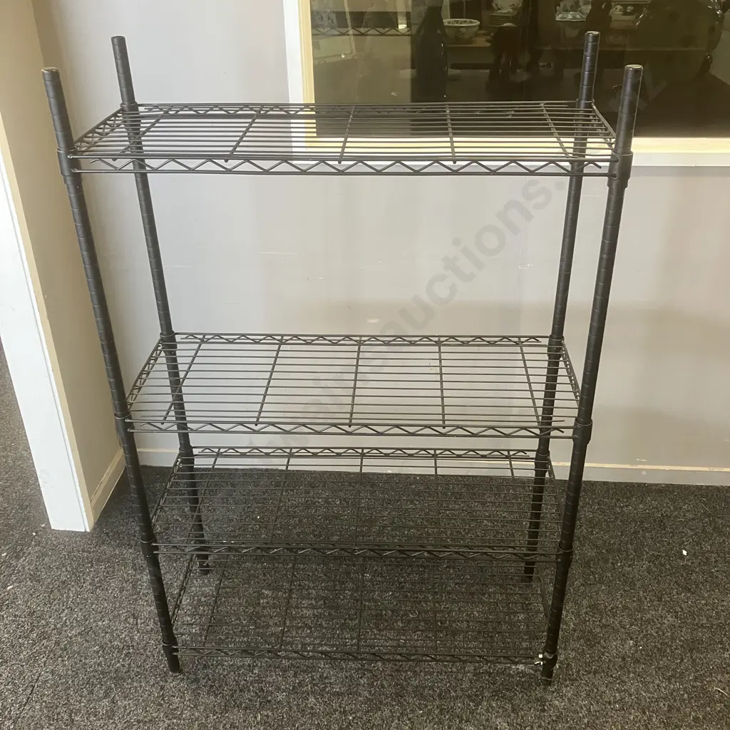 Black Steel Shelf  With 4 Adjustable Shelves. H138 W91 D35cm Image 1++