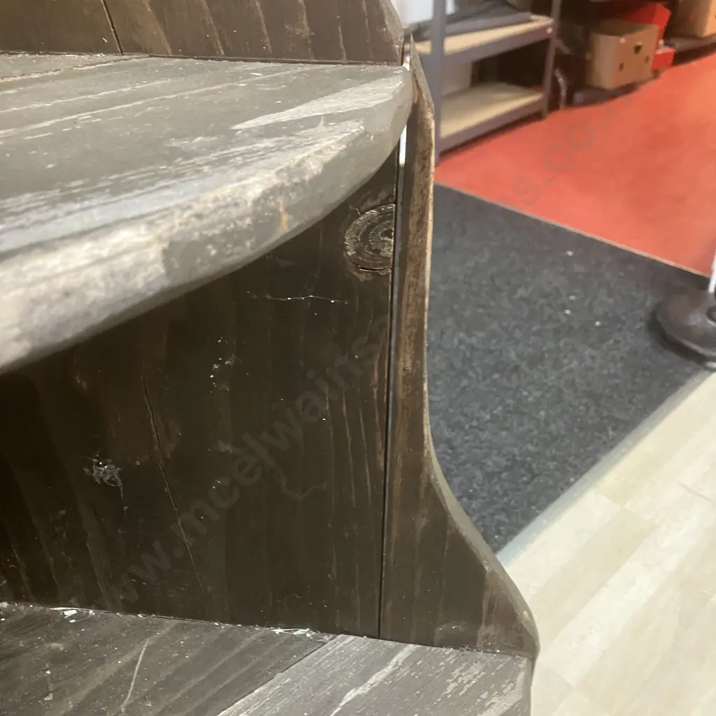 Large Rustic Pine Wooden 5 Shelf Corner Cabinet, 2 Doors At Base. As Found. H203 W54 D38cm Image 1++