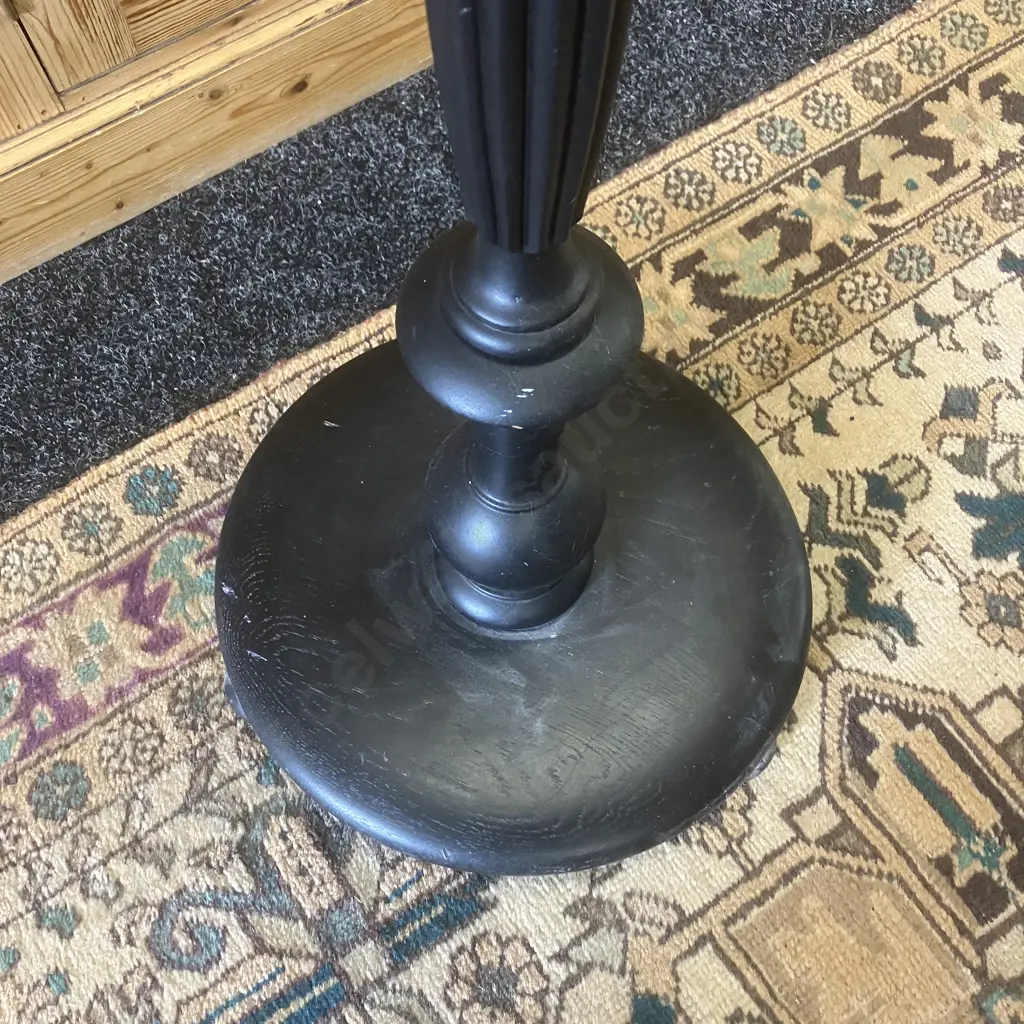 Wooden Pedestal Lamp Painted Black (Plug Cut Off) H157cm Image 1++