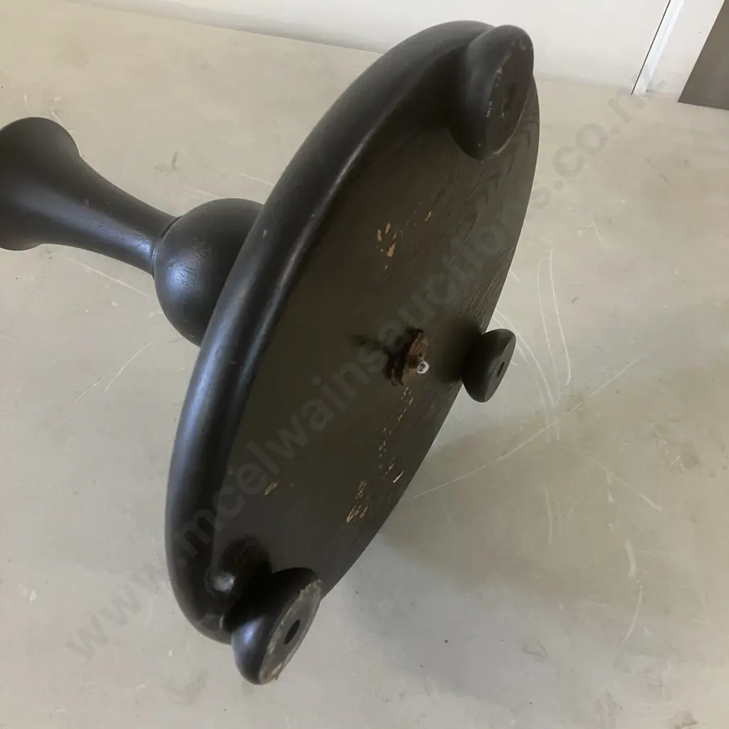 Wooden Pedestal Lamp Painted Black (Plug Cut Off) H157cm Image 1++