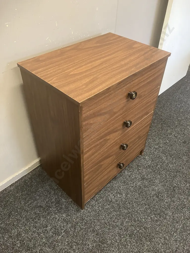 Four Drawer Chest of Drawers. H76 W60 D39.5cm Image 1++