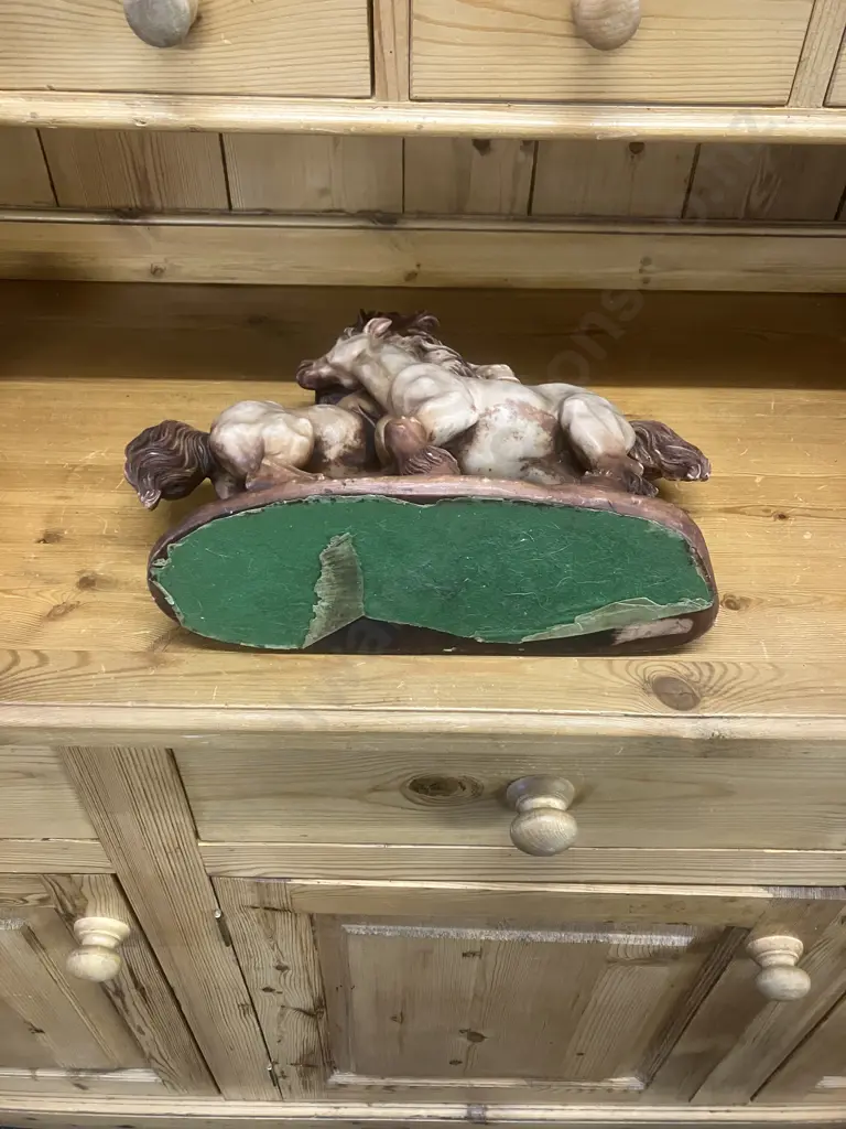 G. Ruggeri Sculpture of Two Horses Fighting. 30 x 38cm Image 1++