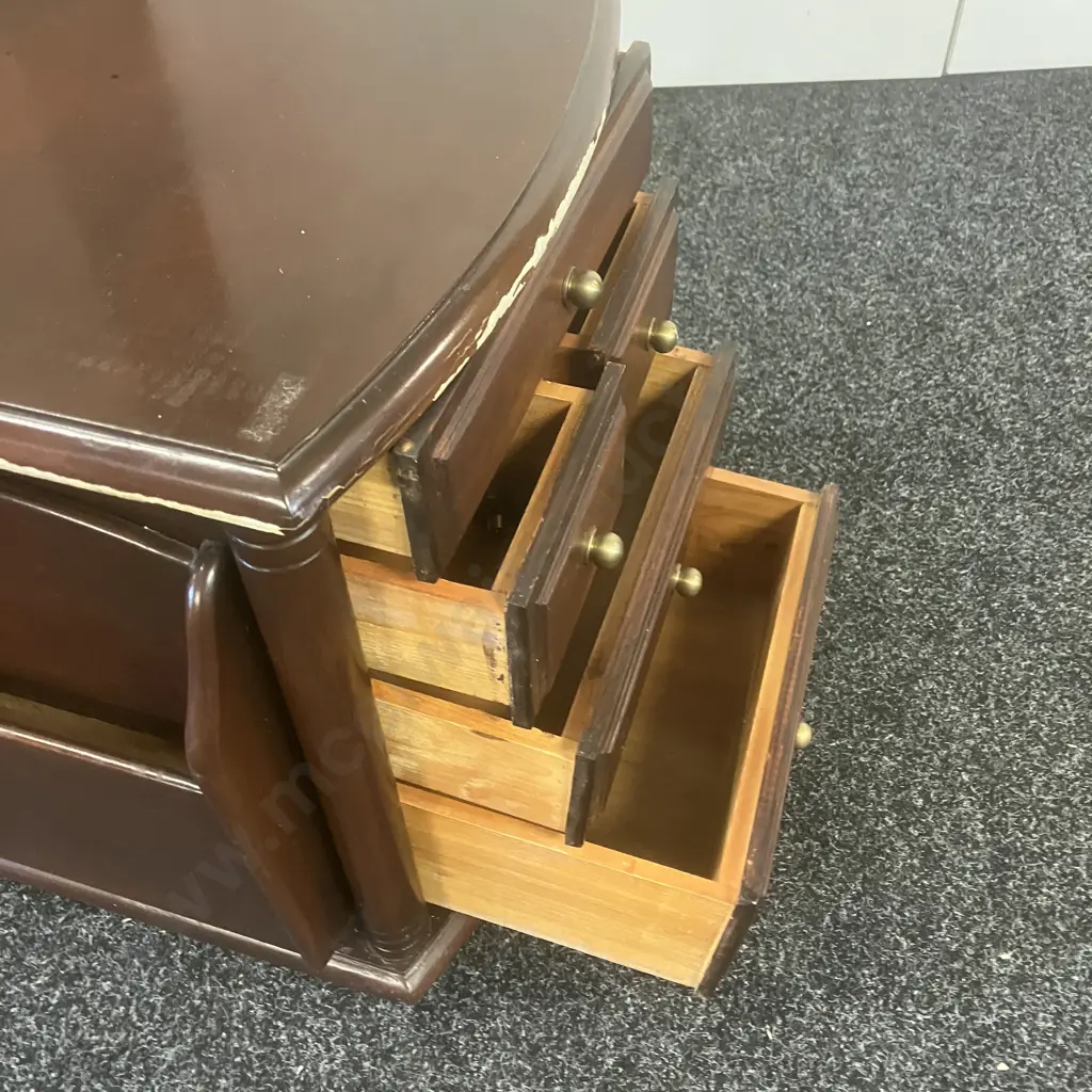 5 Drawer Side Table On Castors With Magazine Sleeves. H47 W42 D34cm Image 1++