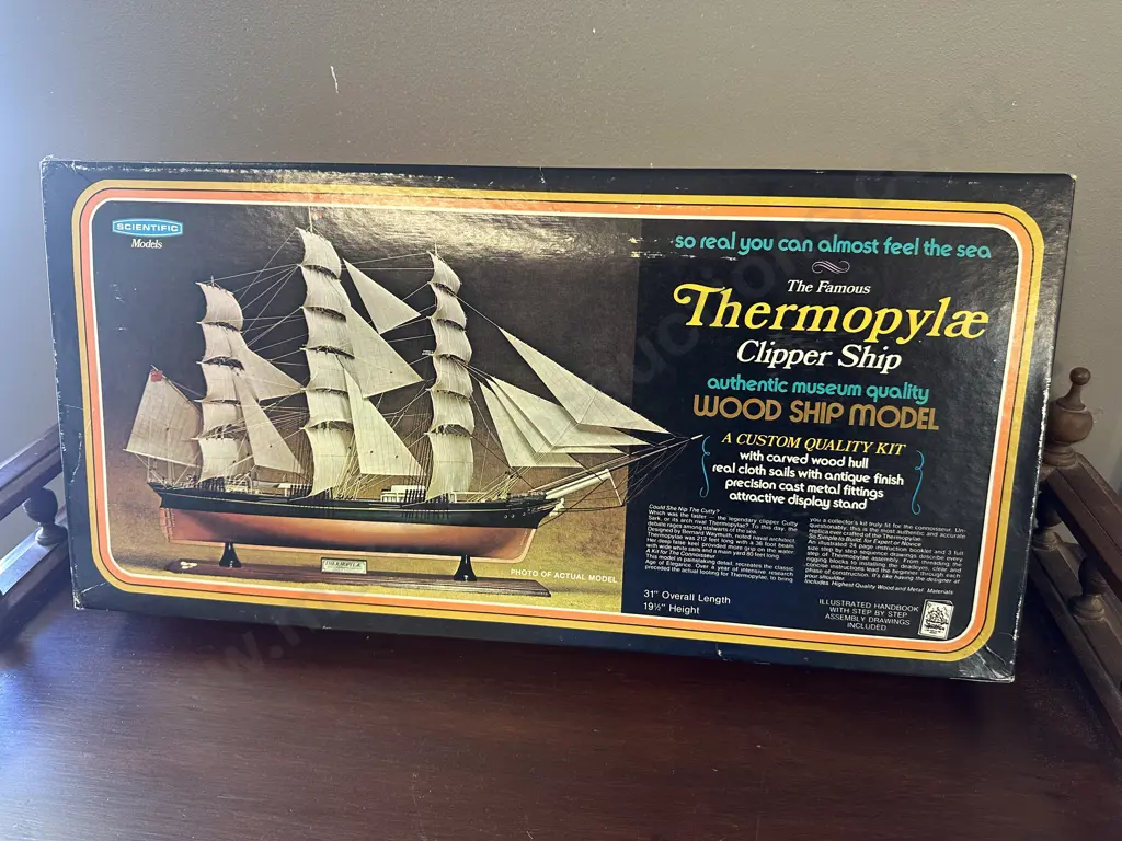 Thermopylae Flipper Ship Wood Ship Model 19.5" x 31"  Image 1++