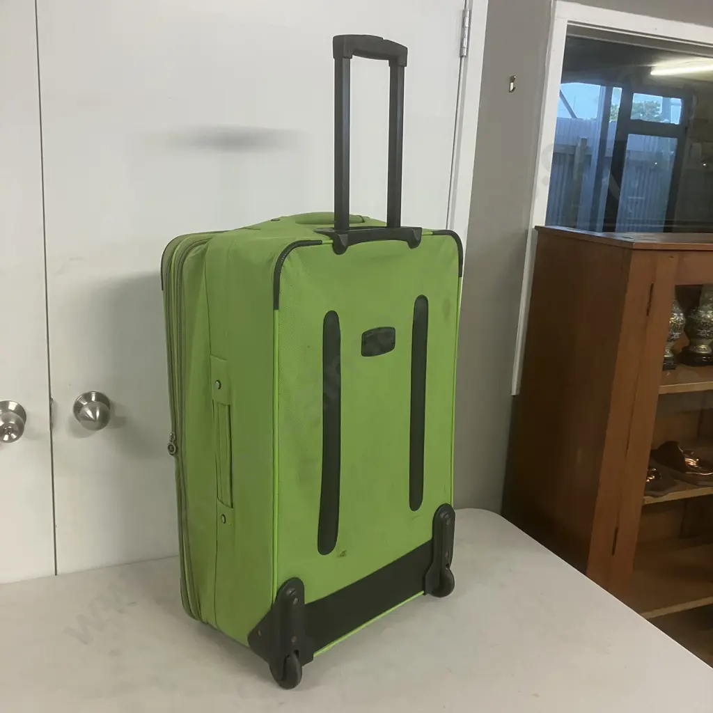 Lime Green Voyager Rolling Suitcase Image 1++