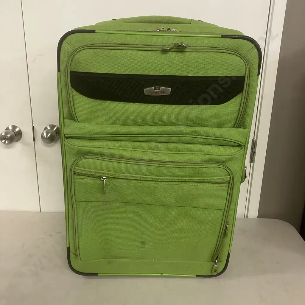 Lime Green Voyager Rolling Suitcase Image 1++
