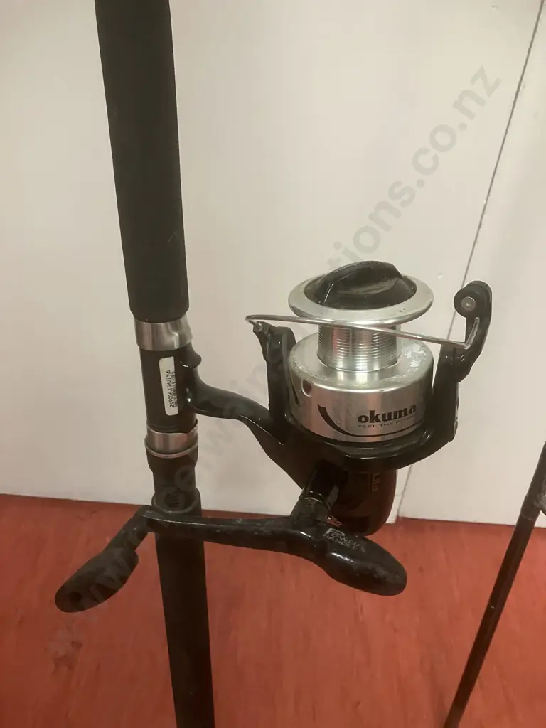 Okuma Fina S5015 Spinning Reel With Matrix Power Stick 12' 2 Piece Surf Rod Image 1++