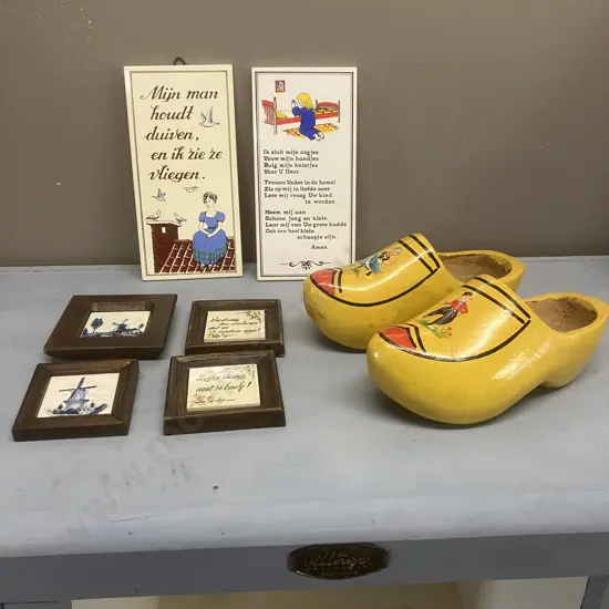 Selection Of Dutch Items Including Shoes & Wall Art