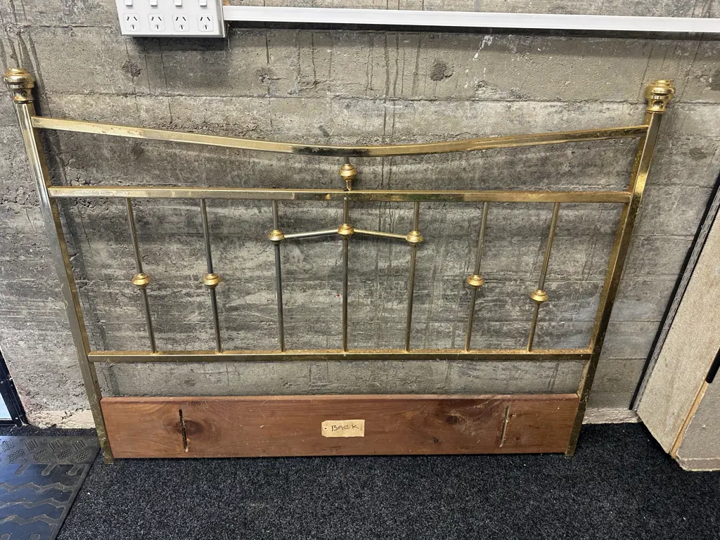 Vintage Brass Coloured Double Size Bed Head Image 1++
