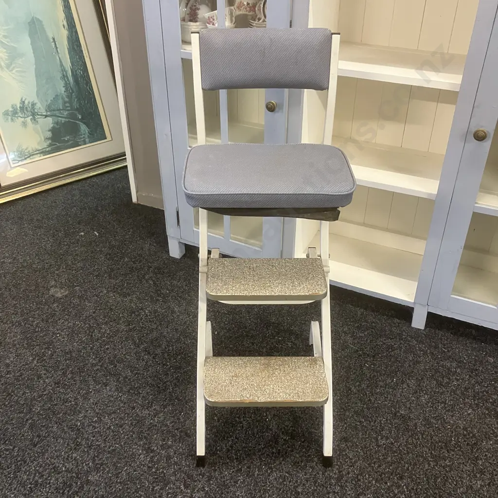 Vintage TW Toy Ltd NZ Made Stepstool With Seat Image 1++