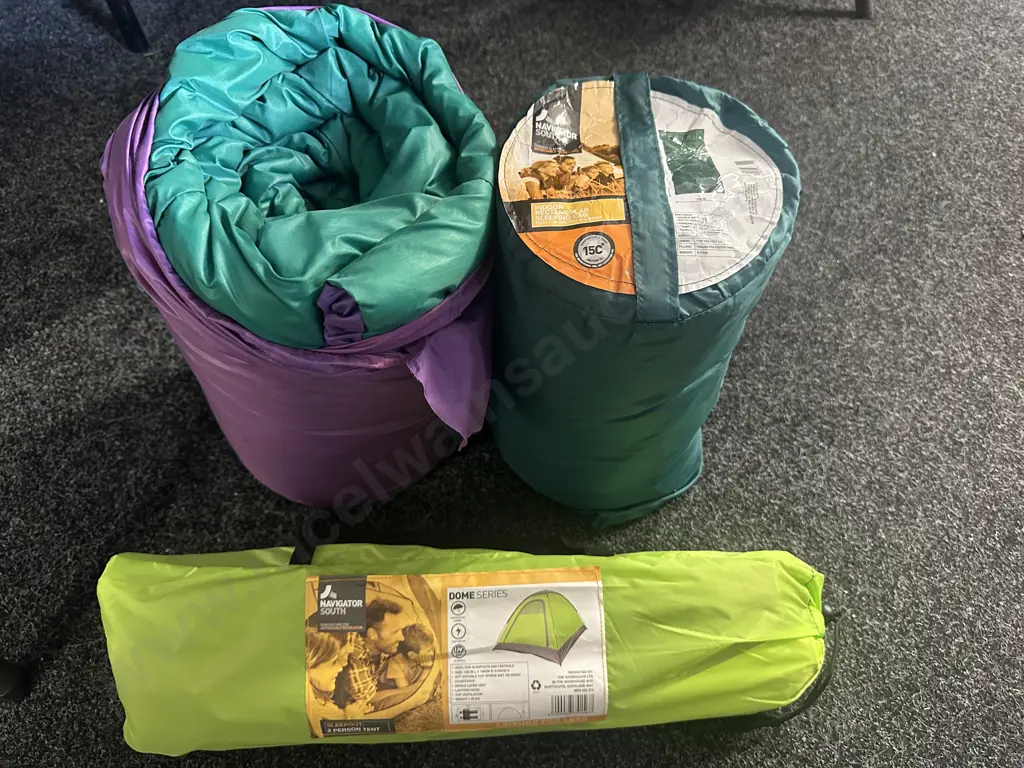 Navigator South Dome Series Sleepout: 2 Person Tent, Indoor Sleeping Back & Another Sleeping Bag Image 1++