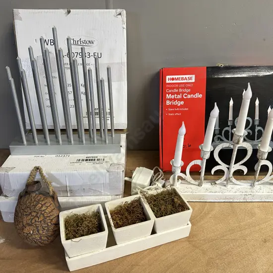 Selection Of Candle Bridges, Planter & Wall Hanging Pottery Vessel