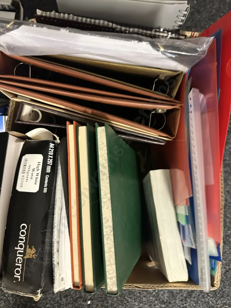 Boxes x2 Assorted Stationary Including Insert Cover Clear Files, Folders Etc Image 1++