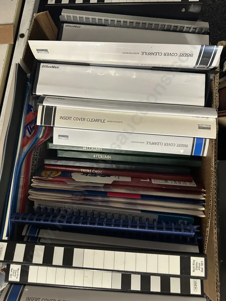 Boxes x2 Assorted Stationary Including Insert Cover Clear Files, Folders Etc Image 1++