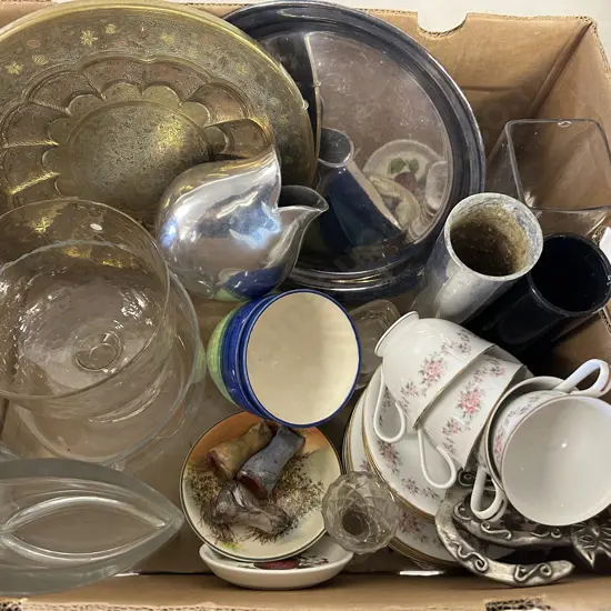 Assorted China & Glass Ware Items Including Royal Doulton Etc