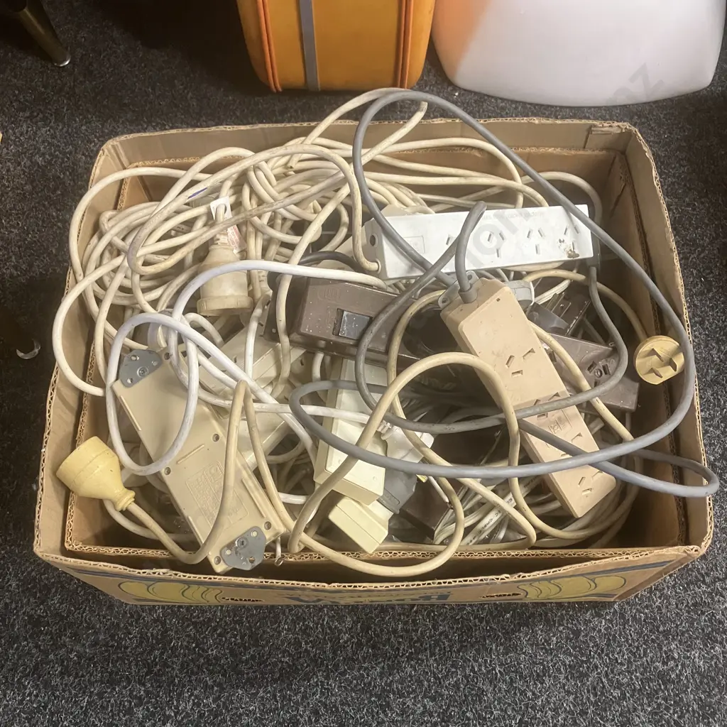 Box lot Electrics, Lamps, Power Boards Etc Image 1++