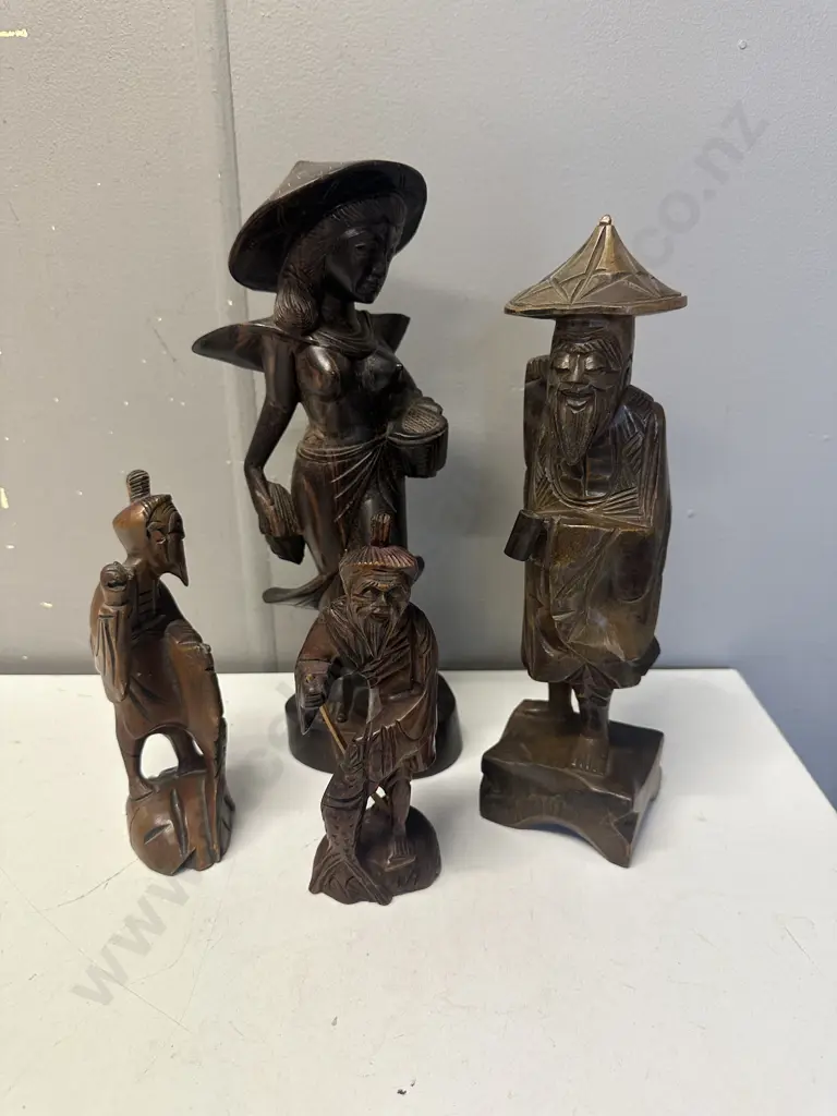 Selection Of Wooden Carved Figurines Image 1++