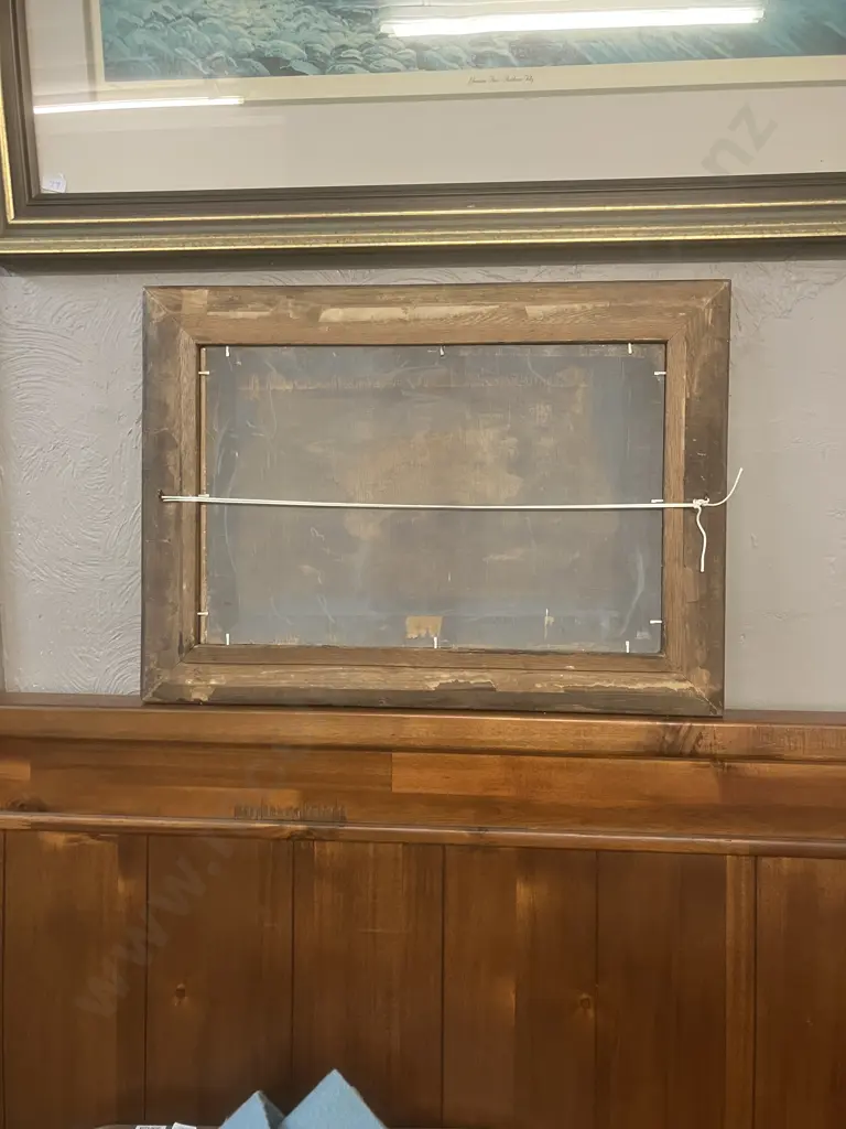 Charles (Chas.) Young Antique Colonial Landscape (Working 1884-1918), Signed Bottom Left, Oak Framed 44 x 60.5cm Image 1++