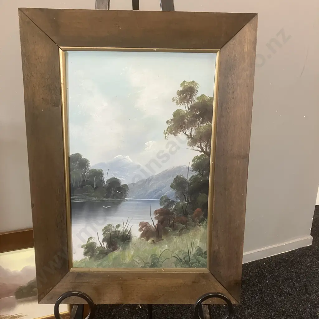 Vintage Oil On Board of Paul Wrens' "Clarence River Kaikoura" Signed Max Bottom Right, Framed 57 x 42cm Image 1++