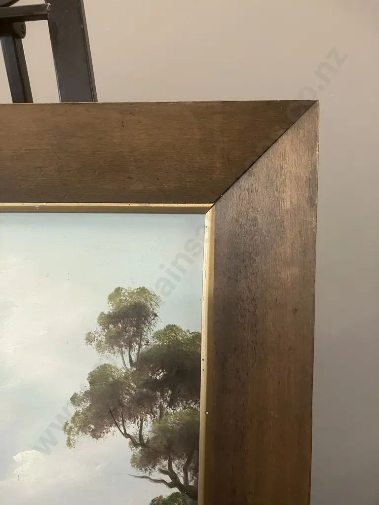 Vintage Oil On Board of Paul Wrens' "Clarence River Kaikoura" Signed Max Bottom Right, Framed 57 x 42cm Image 1++