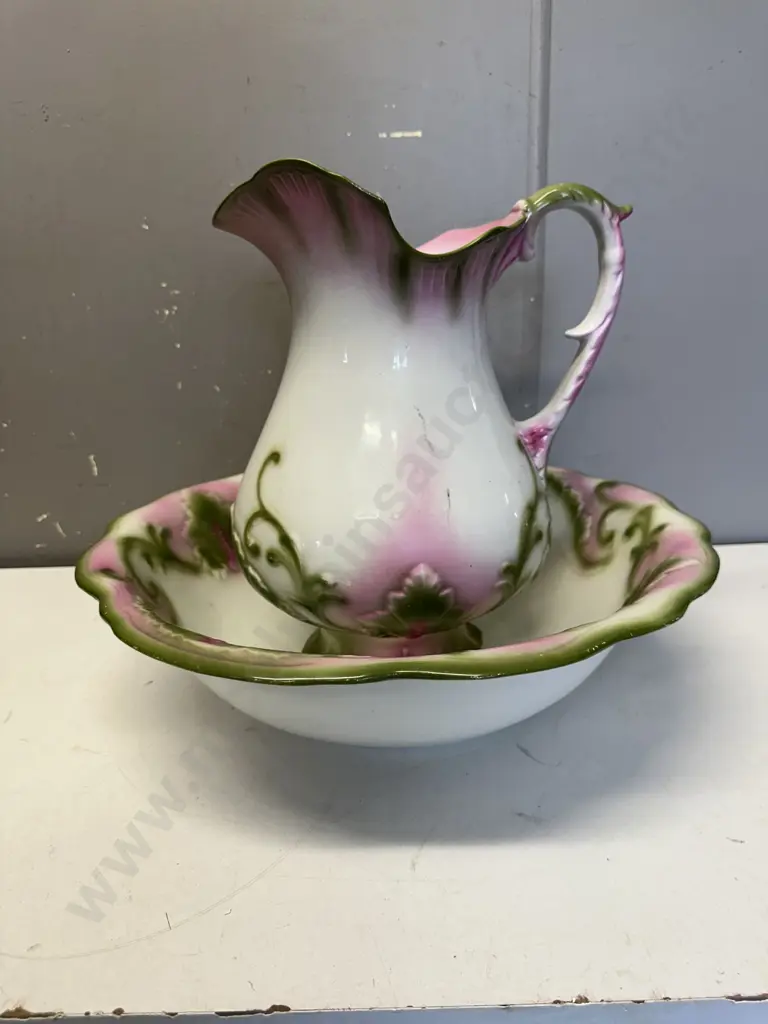 Vintage J&G Meakin Jug & Bowl Floral Detail Image 1++
