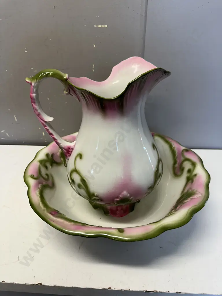 Vintage J&G Meakin Jug & Bowl Floral Detail Image 1++