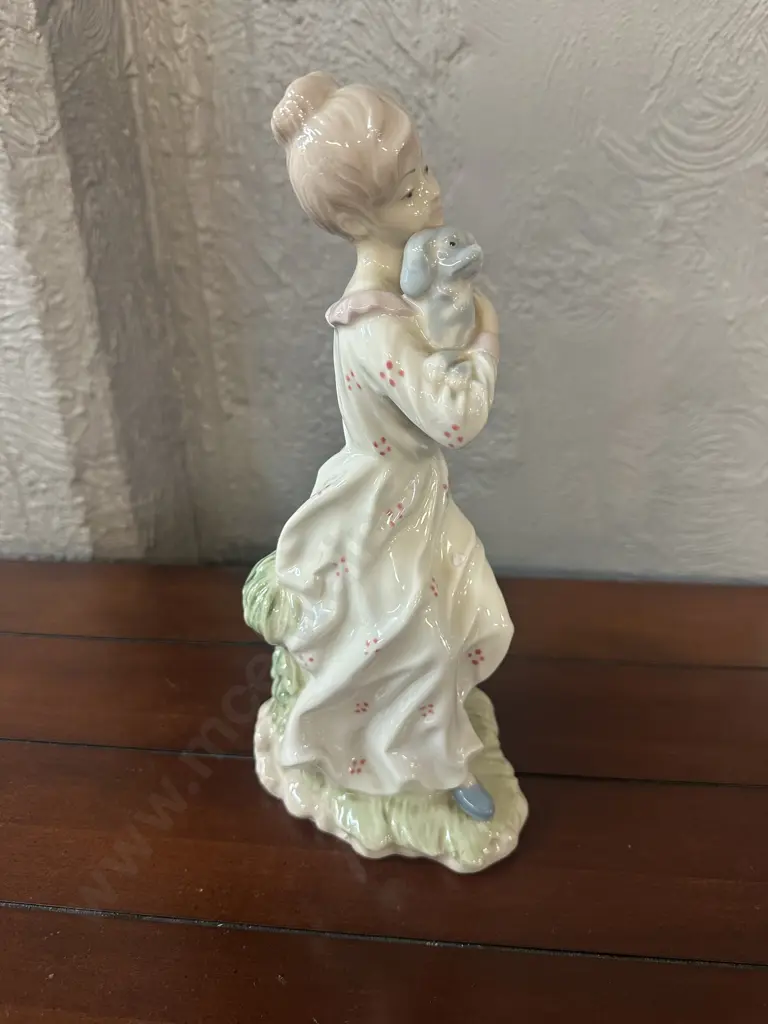 Rare Nadal Porcelain Figurine Lady With a Dog, Spain. H30cm Image 1++