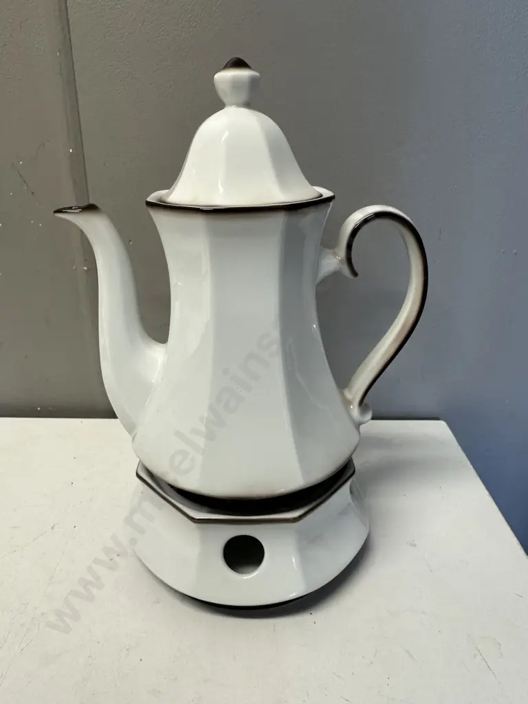 Vintage Winterling Marktleuthen Bavaria Porcelain Coffee Pot With Separate Warming Stand Image 1++
