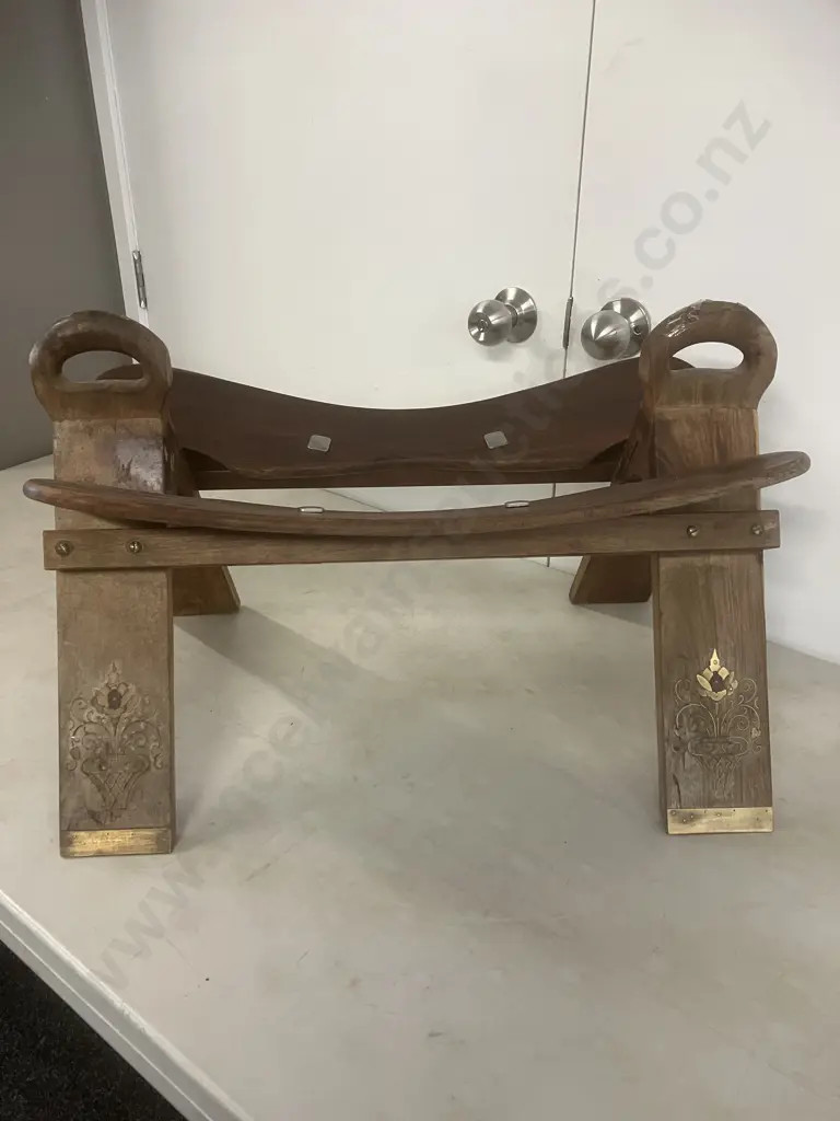Vintage Mid-Century Camel Saddle / Stool. H40 W63 D41cm Image 1++