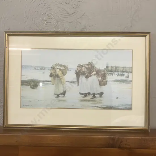 Walter Langley 'Newlyn Fish Wives' Framed Print. 31 x 46.5cm