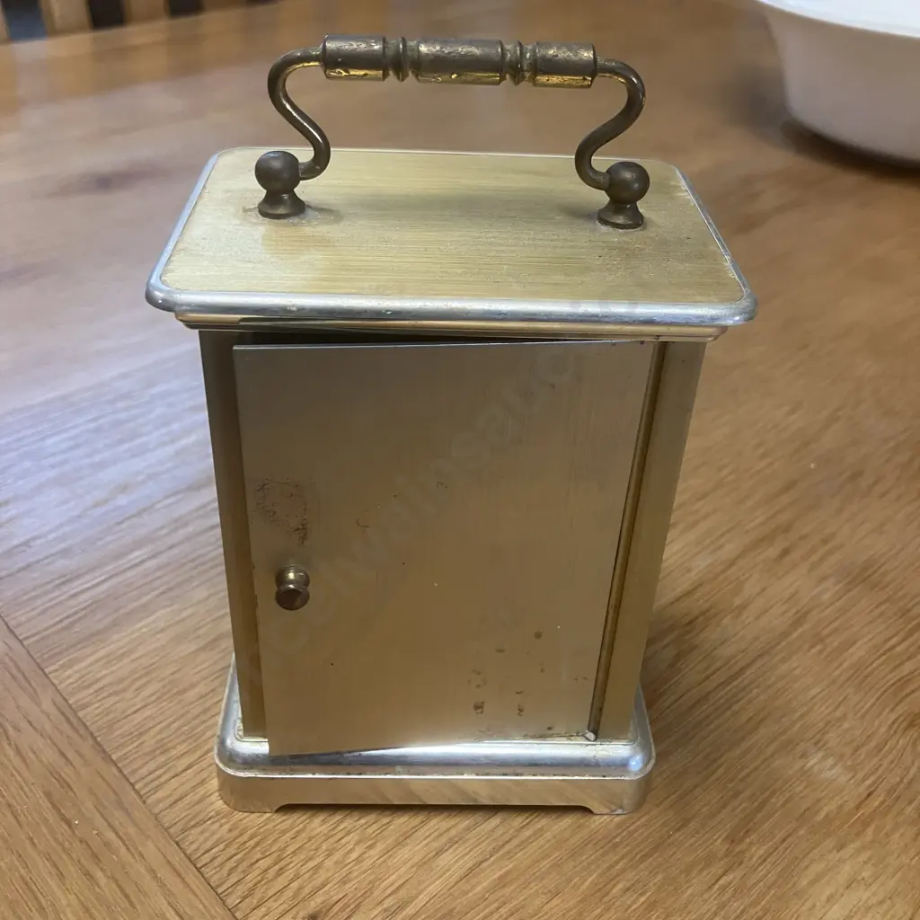 President Quartz Brass Carriage Clock With Junghans EJ 938 Quartz Movement Made in Germany Image 1++