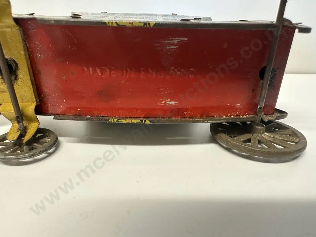 Antique English Tin Toy Horse Drawn Carriage Image 1++