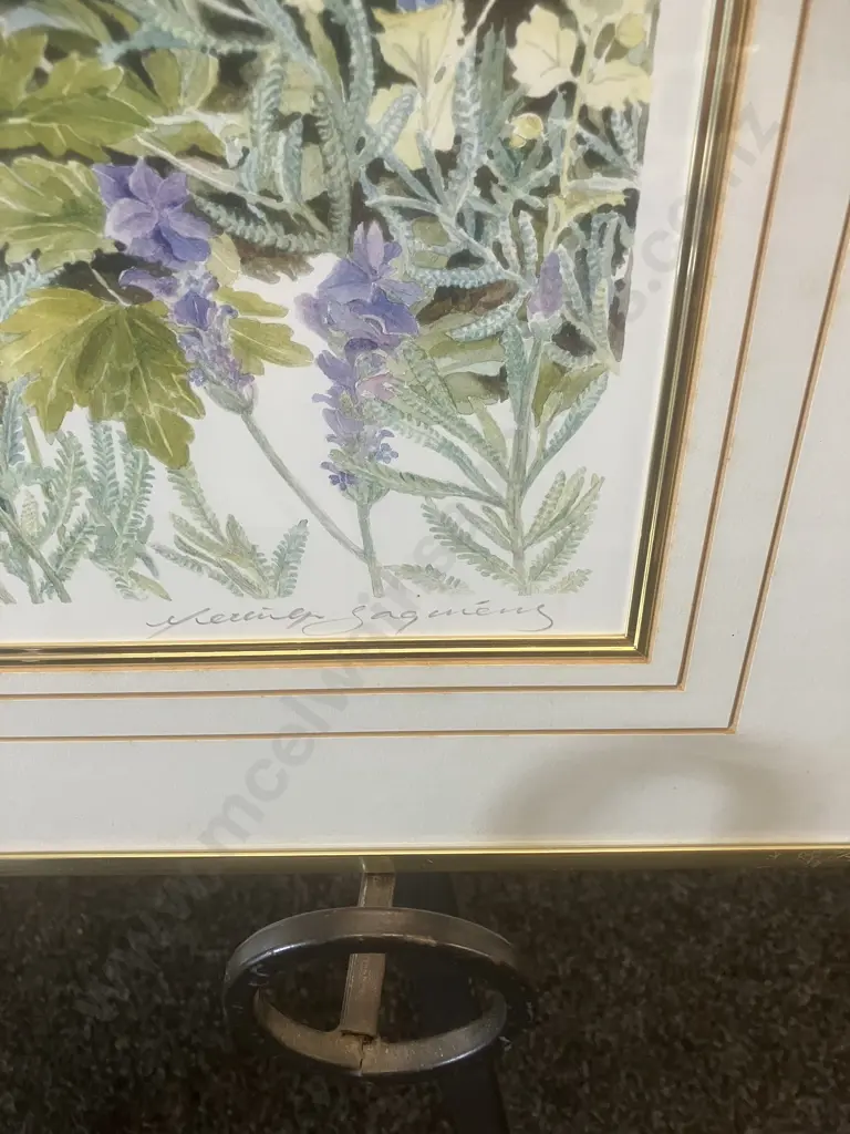 'Lavender & Goldfinches' Framed Limited Edition Prints # 66 / 200, Signed. 46 x 54cm Image 1++