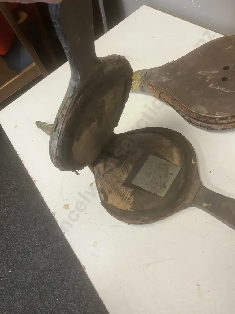 Pair of Antique Brass & Leather Bellows (As Found Condition) Image 1++