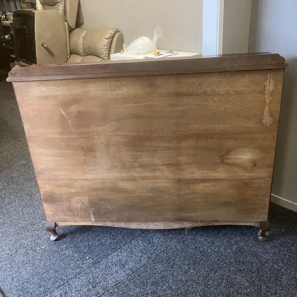 Mahogany Queen Anne Style Sideboard Two Astragal Doors, Key (As Found). H111 W137 D33cm Image 1++