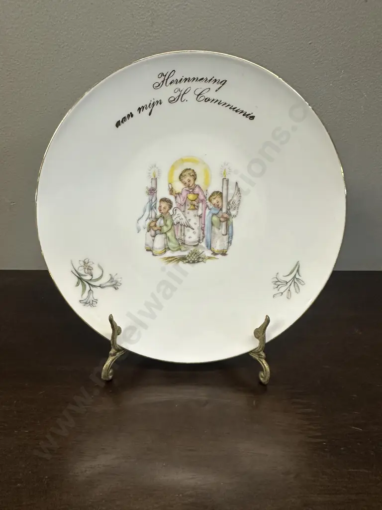 Souvenir Bavarian Plate First Lady Communion Dia20cm. Image 1++