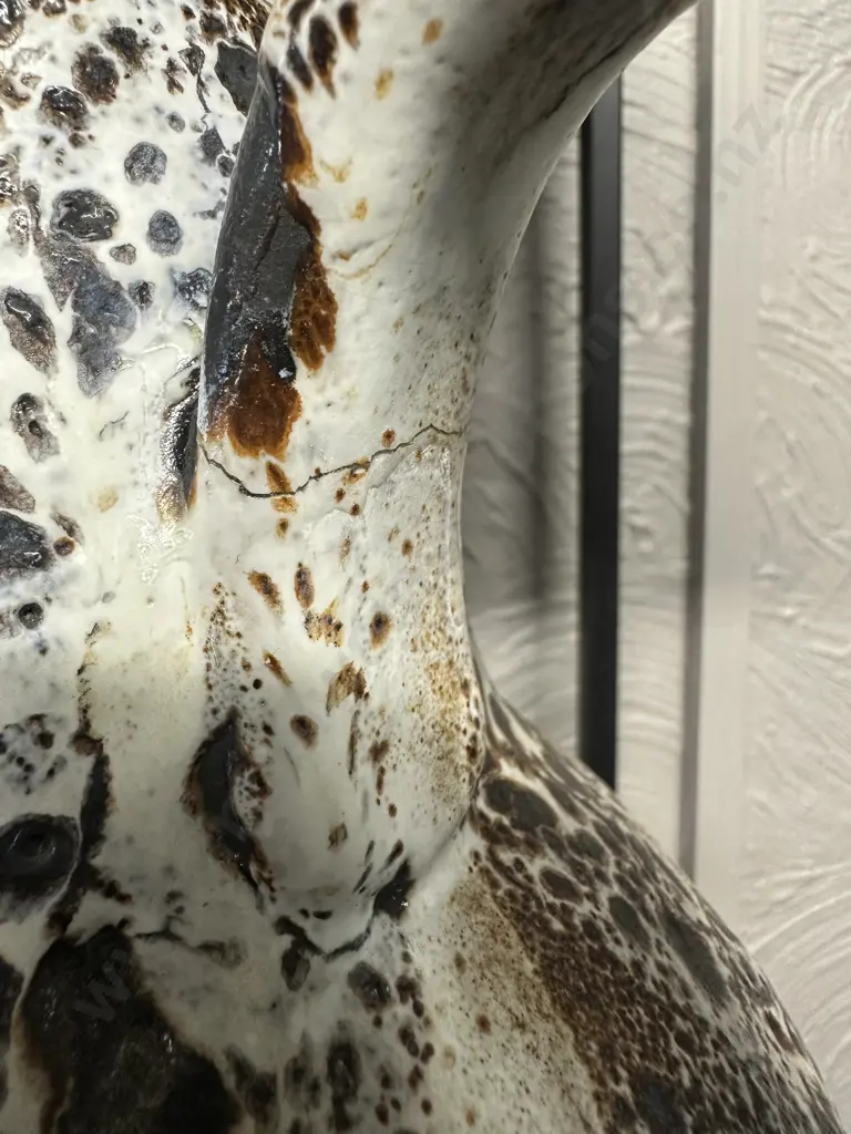 Pair Of Cream Candle Holders With Square Silver Coloured Bases H60cm. Image 1++