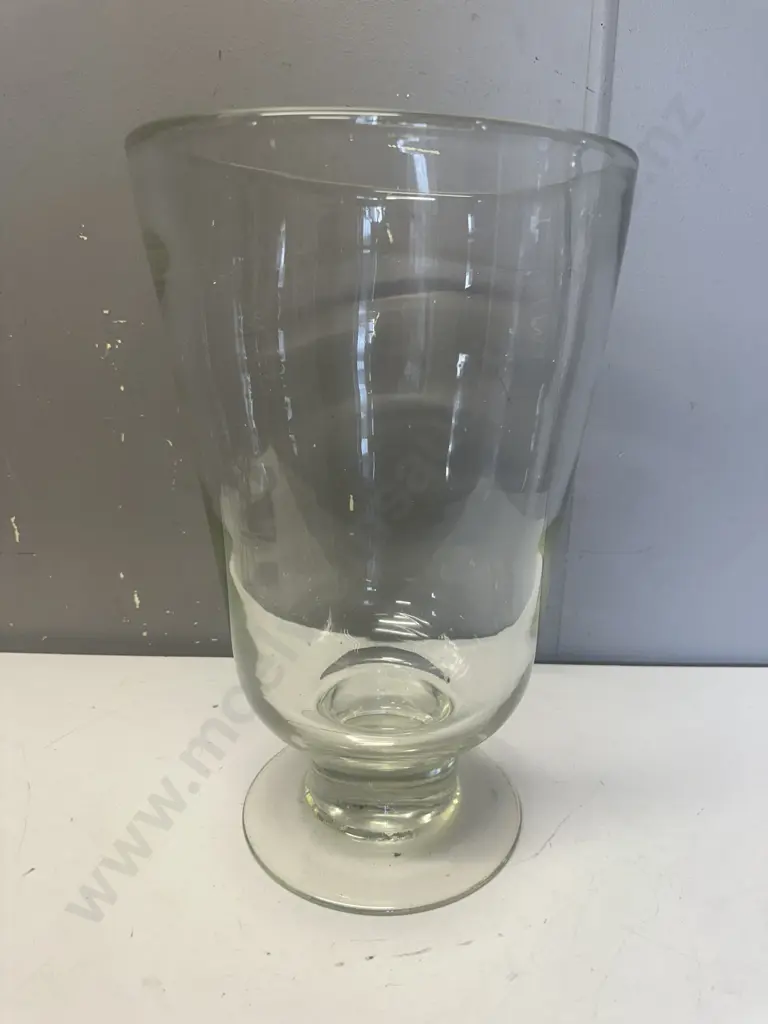 French Country Clear Footed Glass Vase. H36cm Image 1++