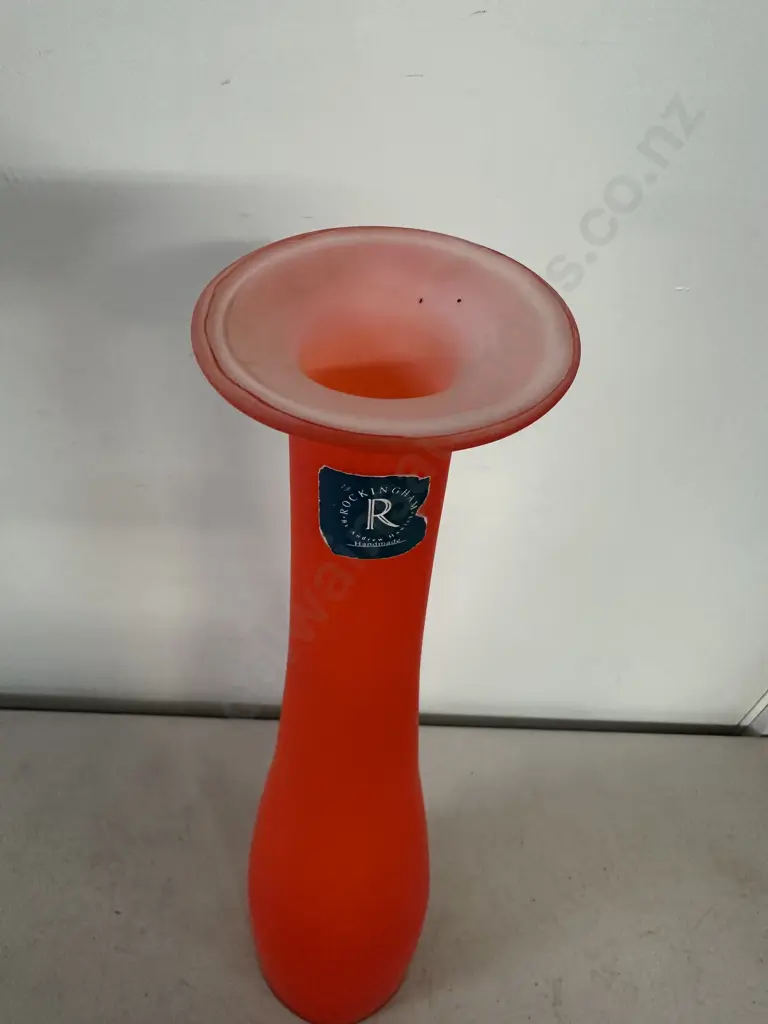 Art Glass Vase 'Rockingham' By Andrew Hawley. Orange Tone H45cm. Image 1++