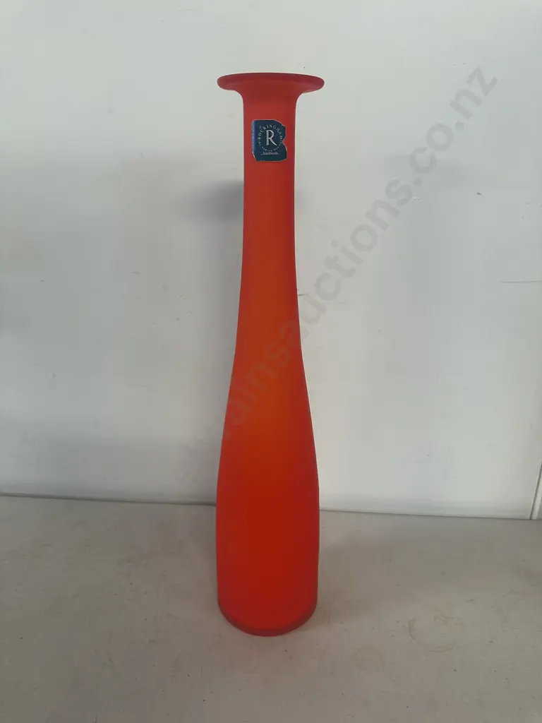 Art Glass Vase 'Rockingham' By Andrew Hawley. Orange Tone H45cm. Image 1++