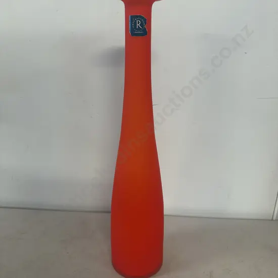 Art Glass Vase 'Rockingham' By Andrew Hawley. Orange Tone H45cm.