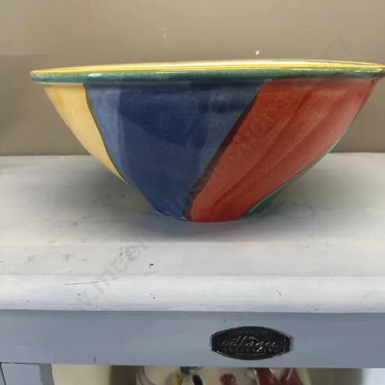 Large Temuka Pottery Serving Bowl H14,Dia32cm.