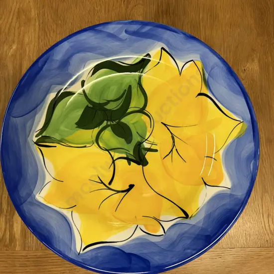 Petra Ceramics New Zealand Blue Flora Round Serving Bowl