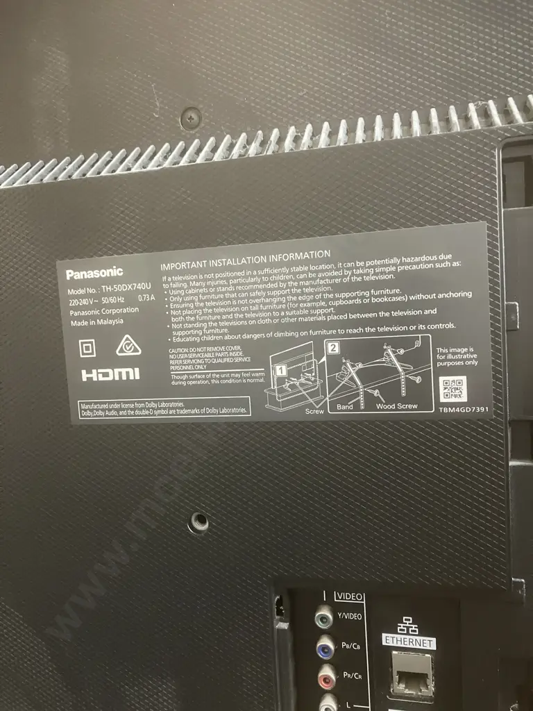 Panasonic Viera 50" 4K ULTRA HD LED LCD TV With Remote Control & Manual Model TH-50DX740U (No Feet) Image 1++